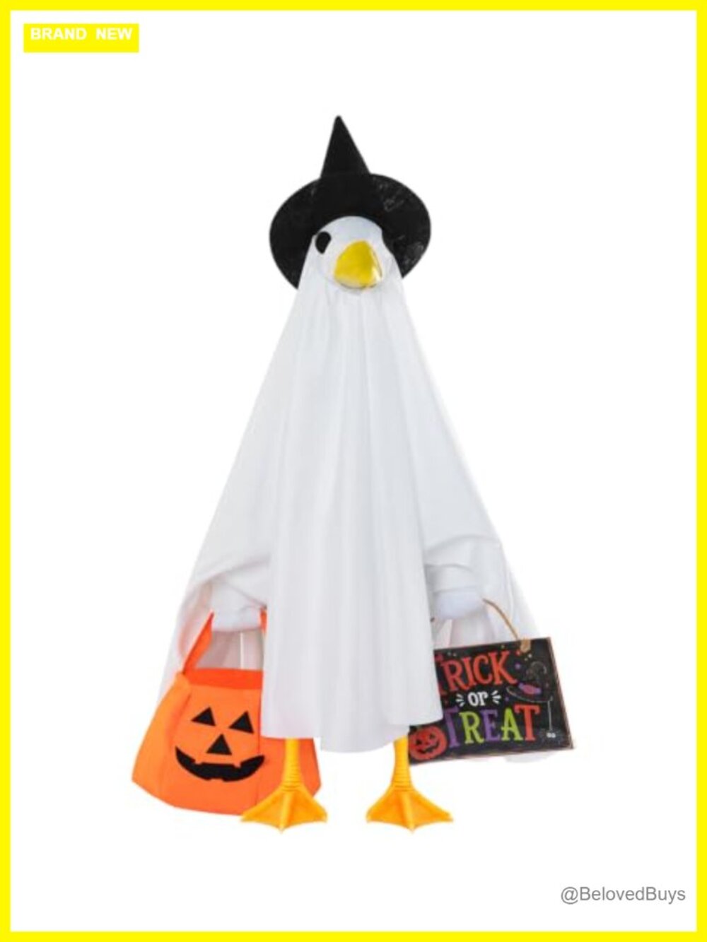 Halloween Ghost Goose Outfit Set 23 Inch Statue Cape Witch Hat